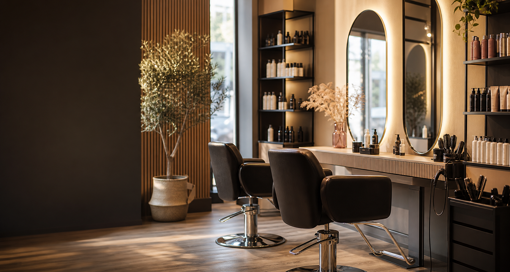 Uređen frizerski salon spreman za termin